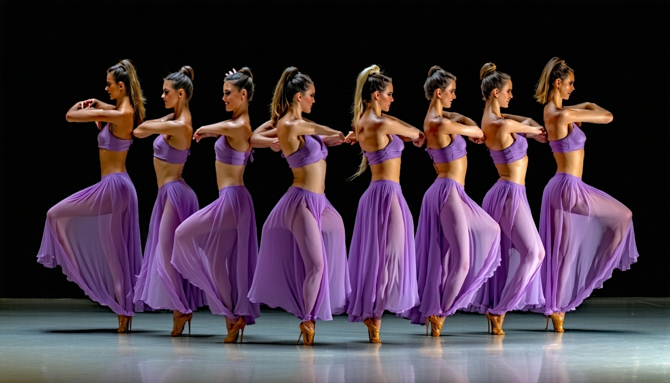Alunas adultas de dança do ventre durante ensaio no Studio Jacy Brasileiro